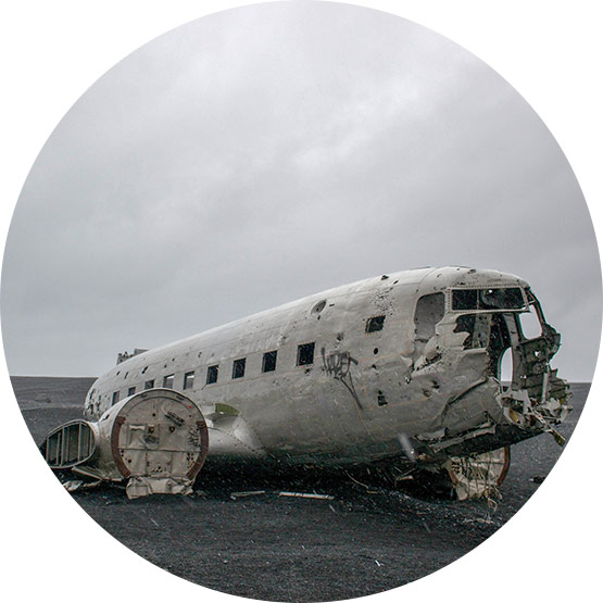Bild eines abgestürzten Flugzeugs